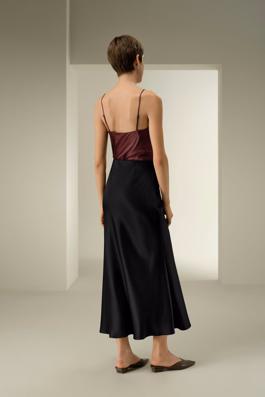 Double-Faced Silk Charmeuse Maxi Skirt