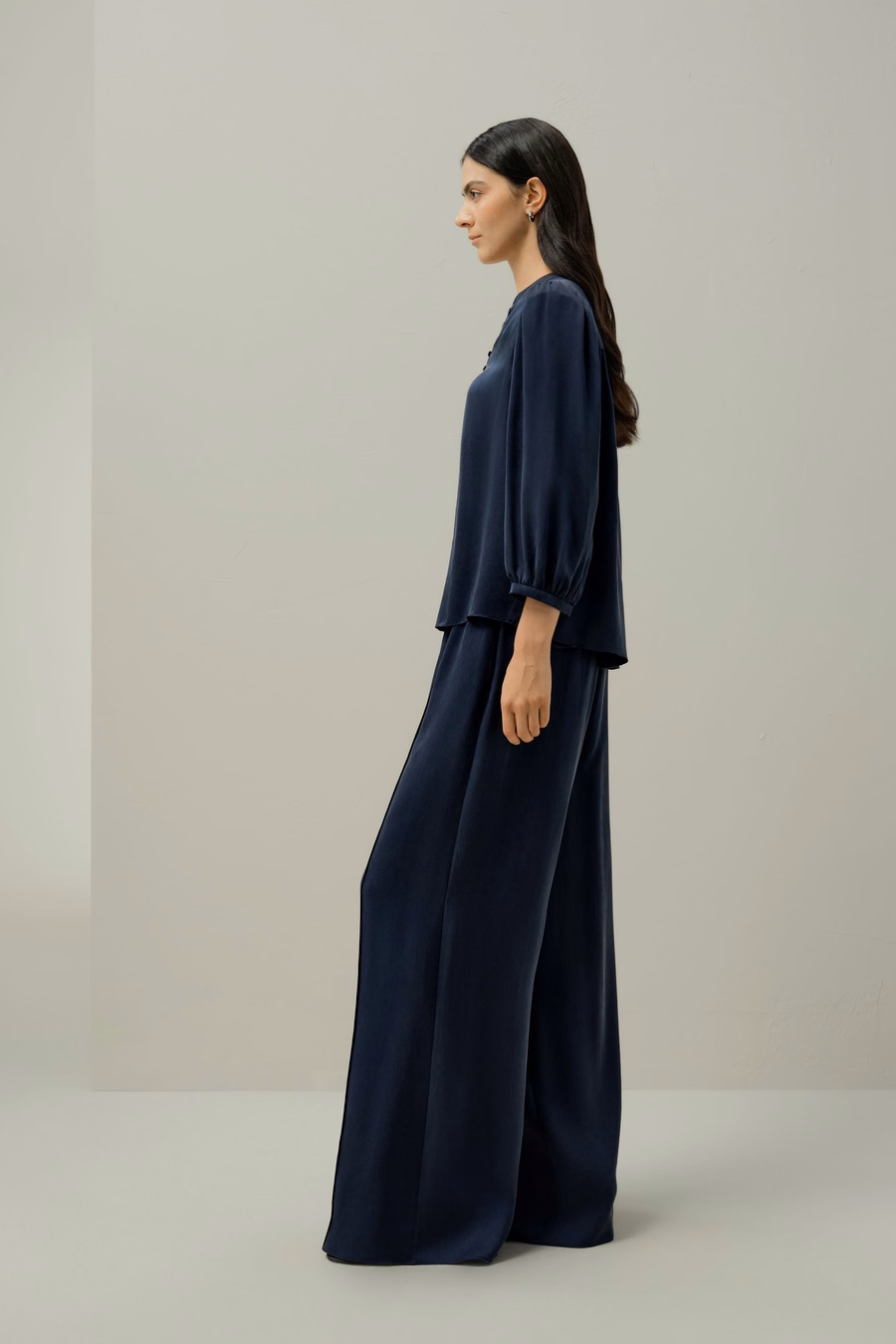 Silk Suede Wide-Leg Pants
