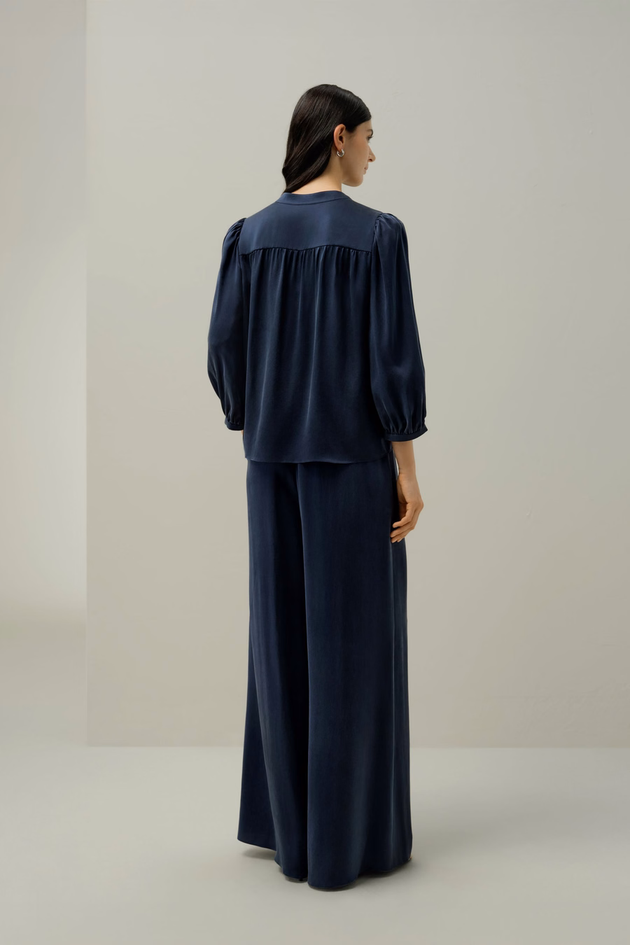 Silk Suede Wide-Leg Pants