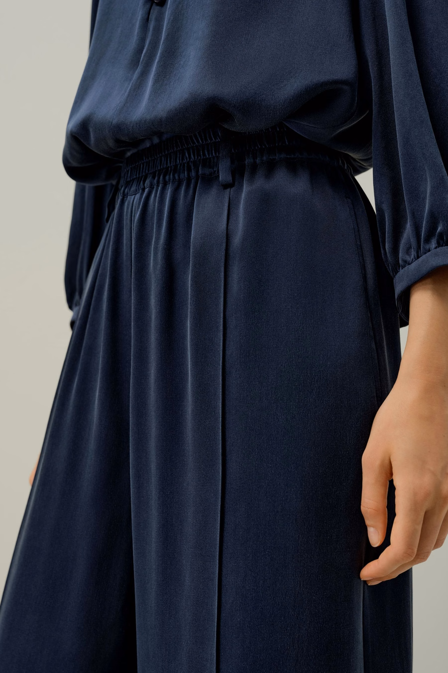 Silk Suede Wide-Leg Pants