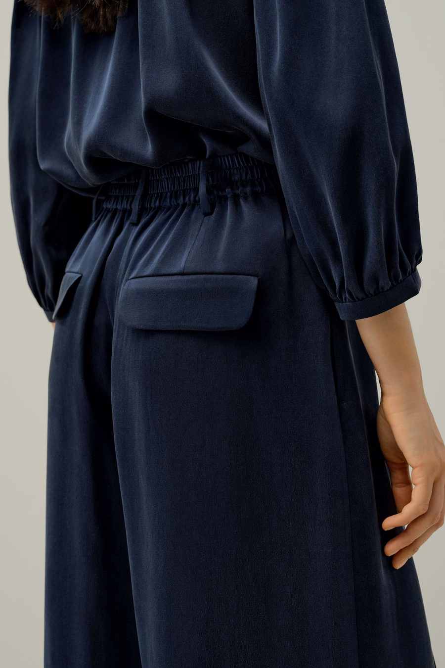 Silk Suede Wide-Leg Pants