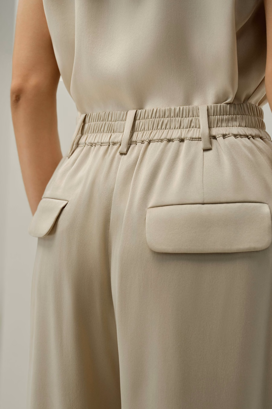 Silk Suede Wide-Leg Pants