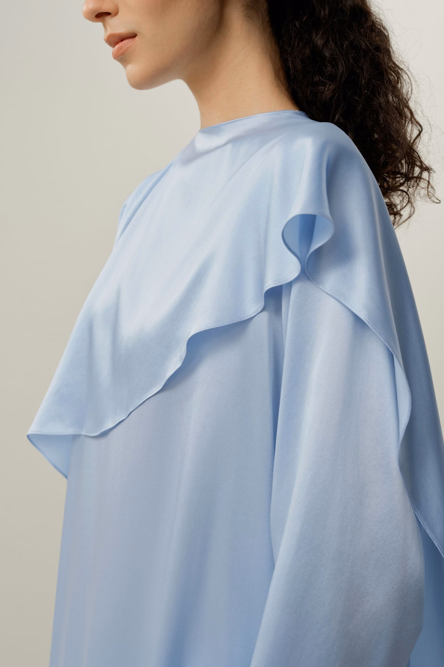 Silk Charmeuse Asymmetrical Maxi Dress