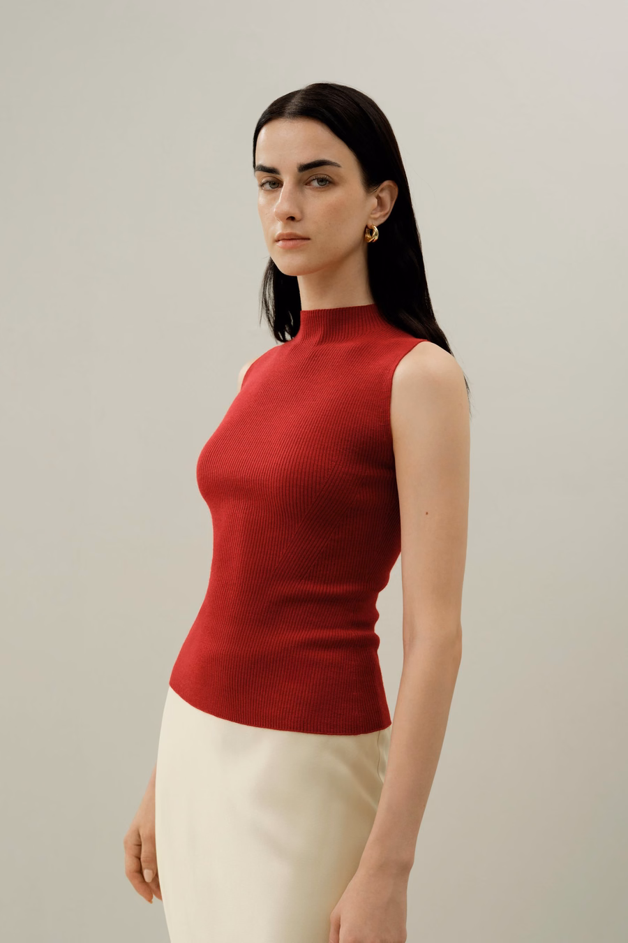 Seamless Knit Washable-Wool Vest
