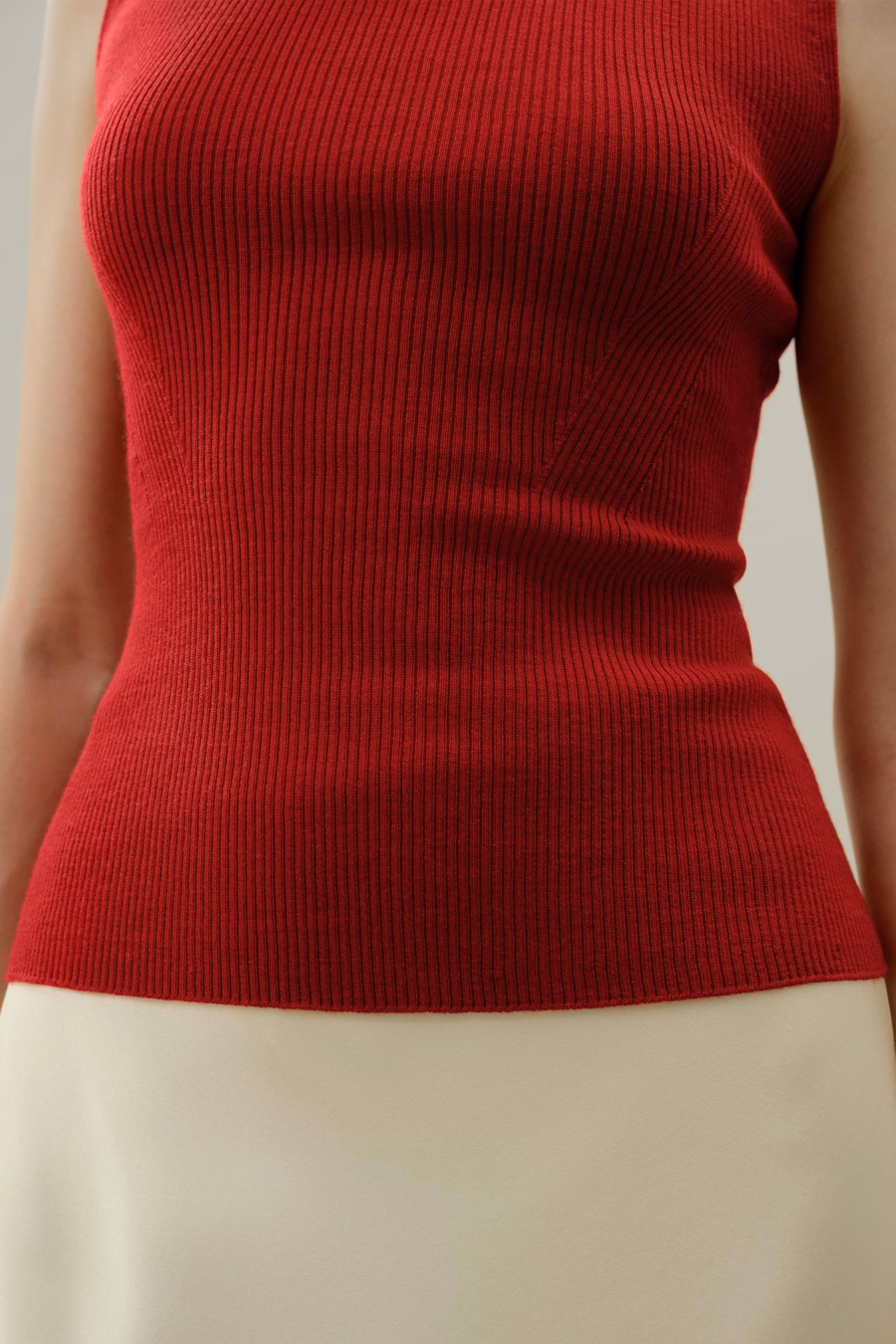 Seamless Knit Washable-Wool Vest