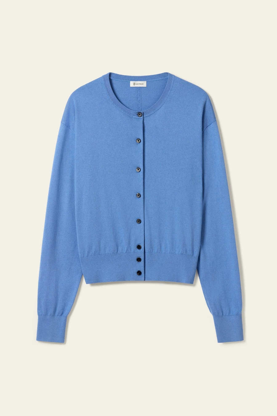 Round-neck Silk Cashmere Cardigan