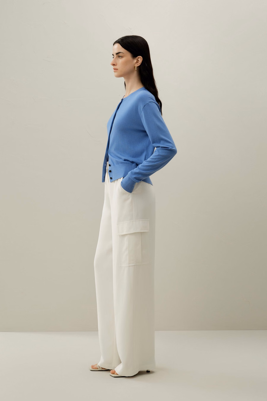 Round-neck Silk Cashmere Cardigan