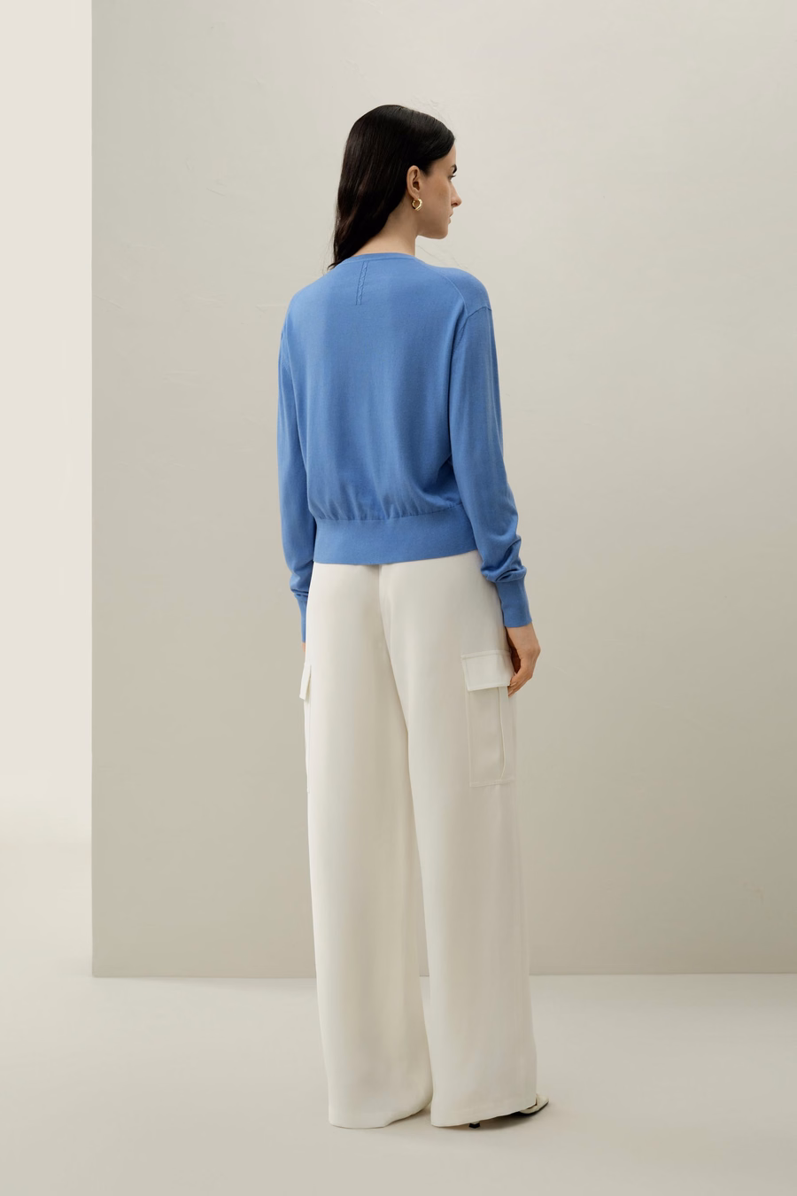 Round-neck Silk Cashmere Cardigan