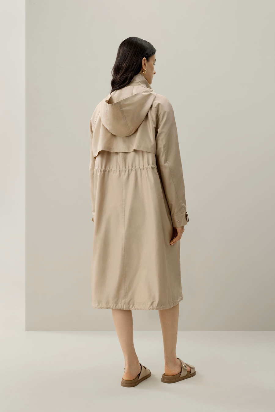 Silk Taffeta water-repellent urban coat