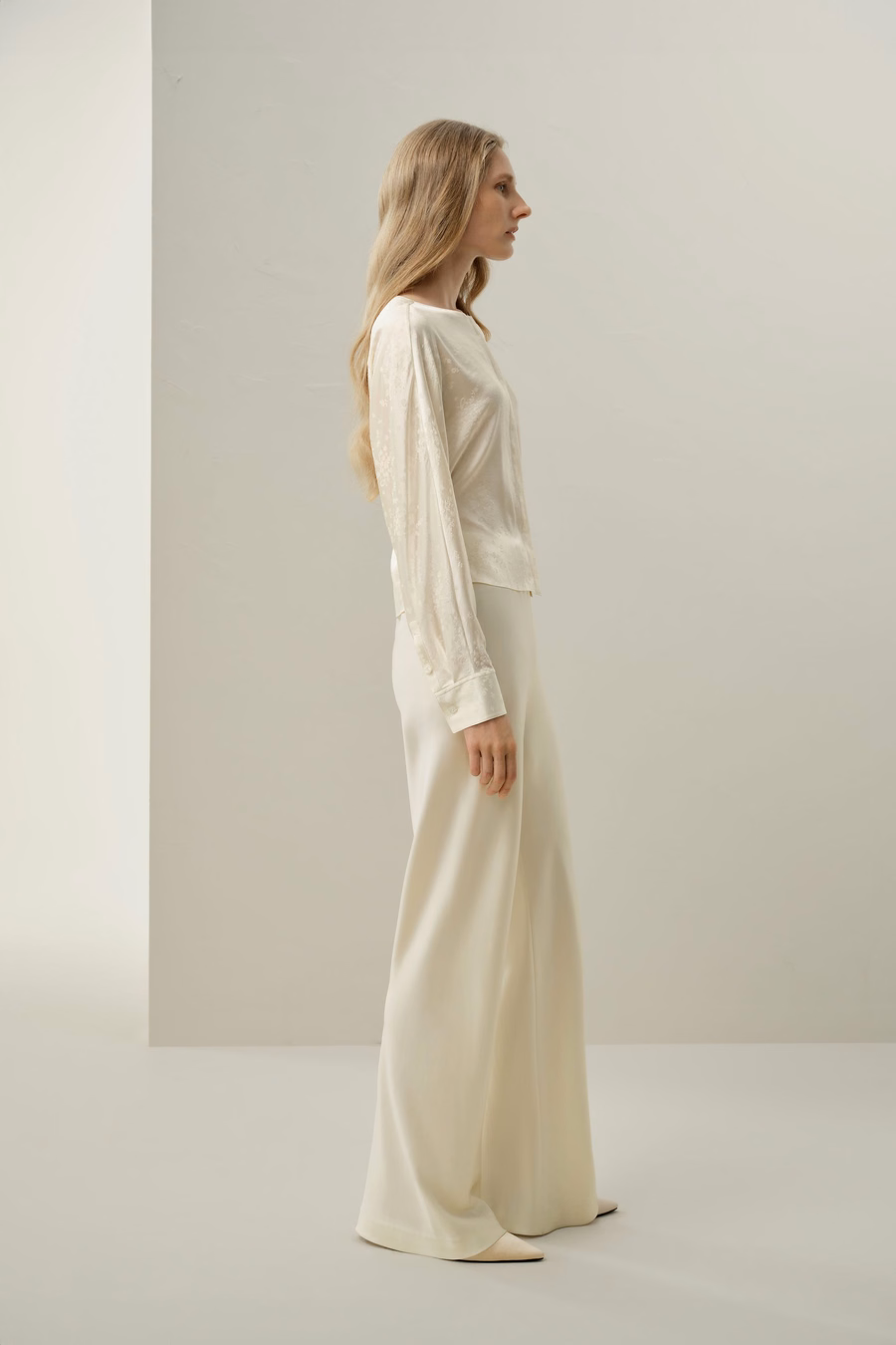 YING jacquard silk blouse
