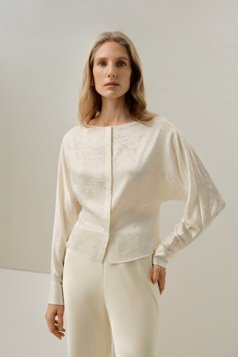 YING jacquard silk blouse