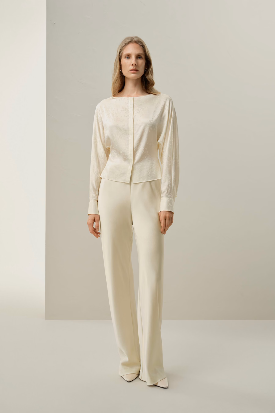 YING jacquard silk blouse