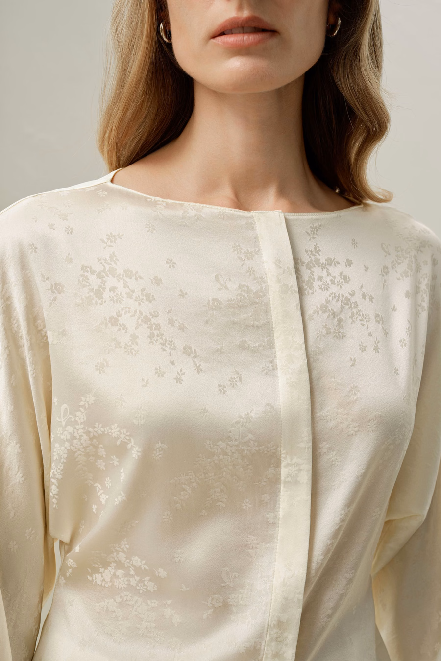 YING jacquard silk blouse