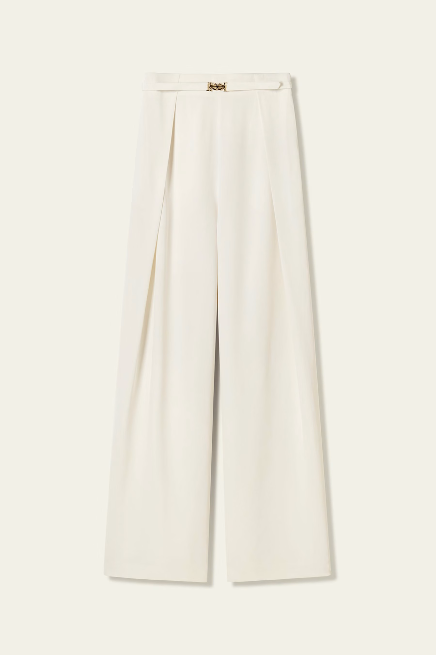 Heavy-Weight Silk Crepe Wide-Leg Pants