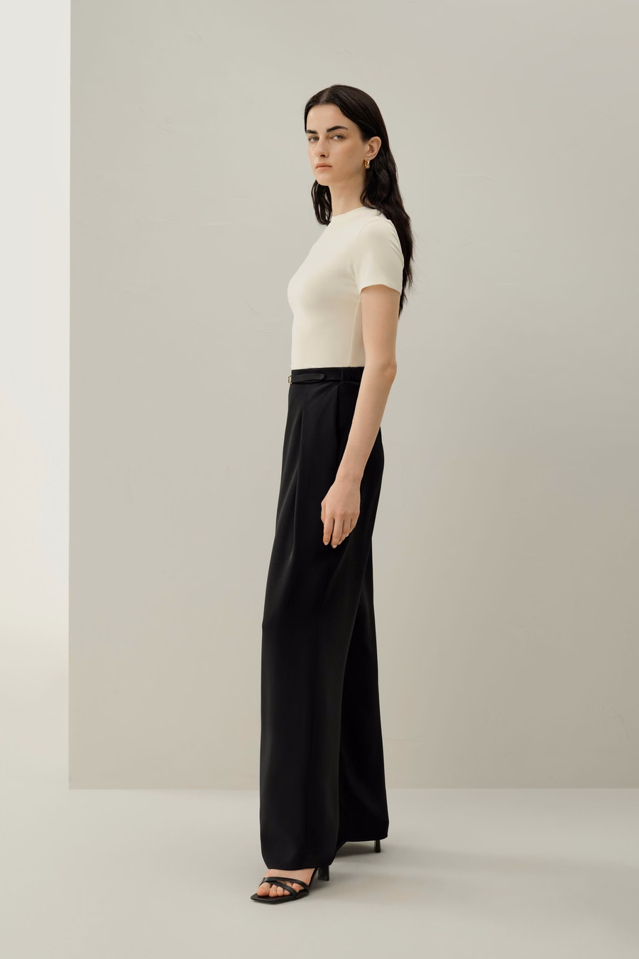 Stretch Heavy-Weight Crepe Wide-Leg Pant