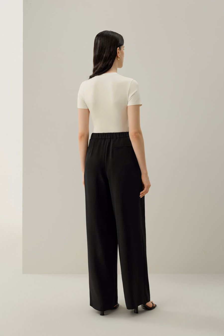 Stretch Heavy-Weight Crepe Wide-Leg Pant