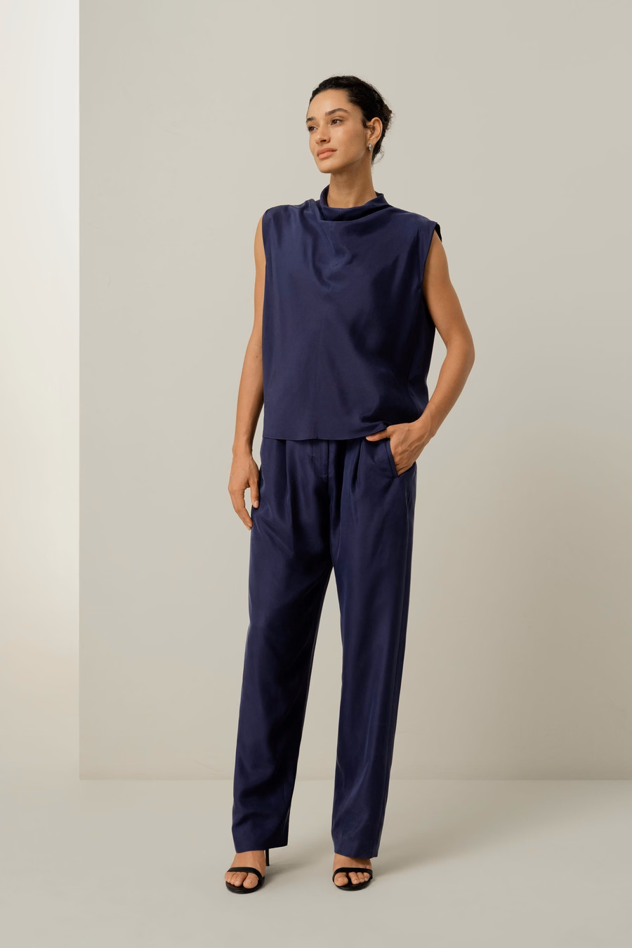 Silk Habotai sleeveless top