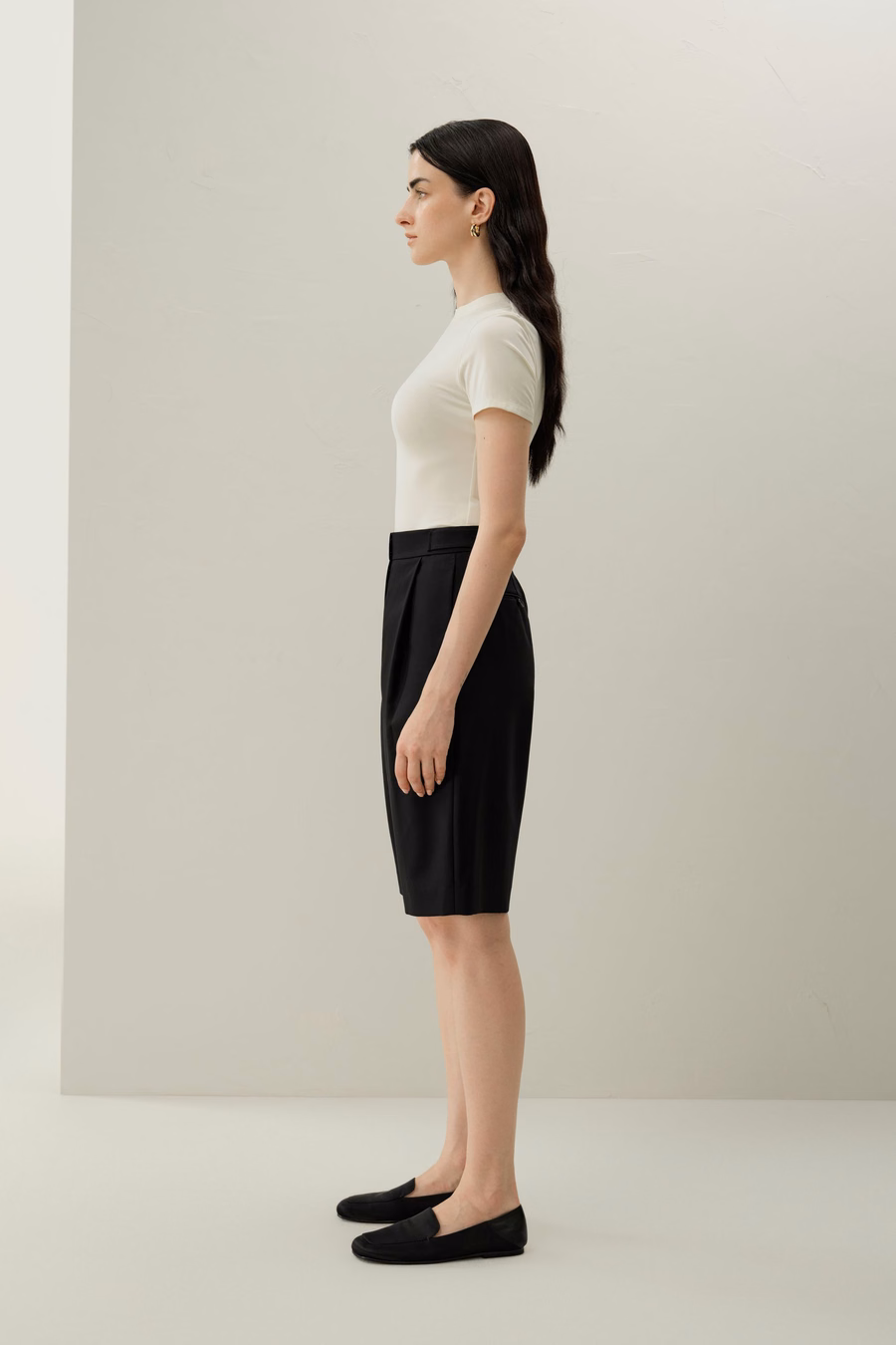 Wool-Silk Bermuda