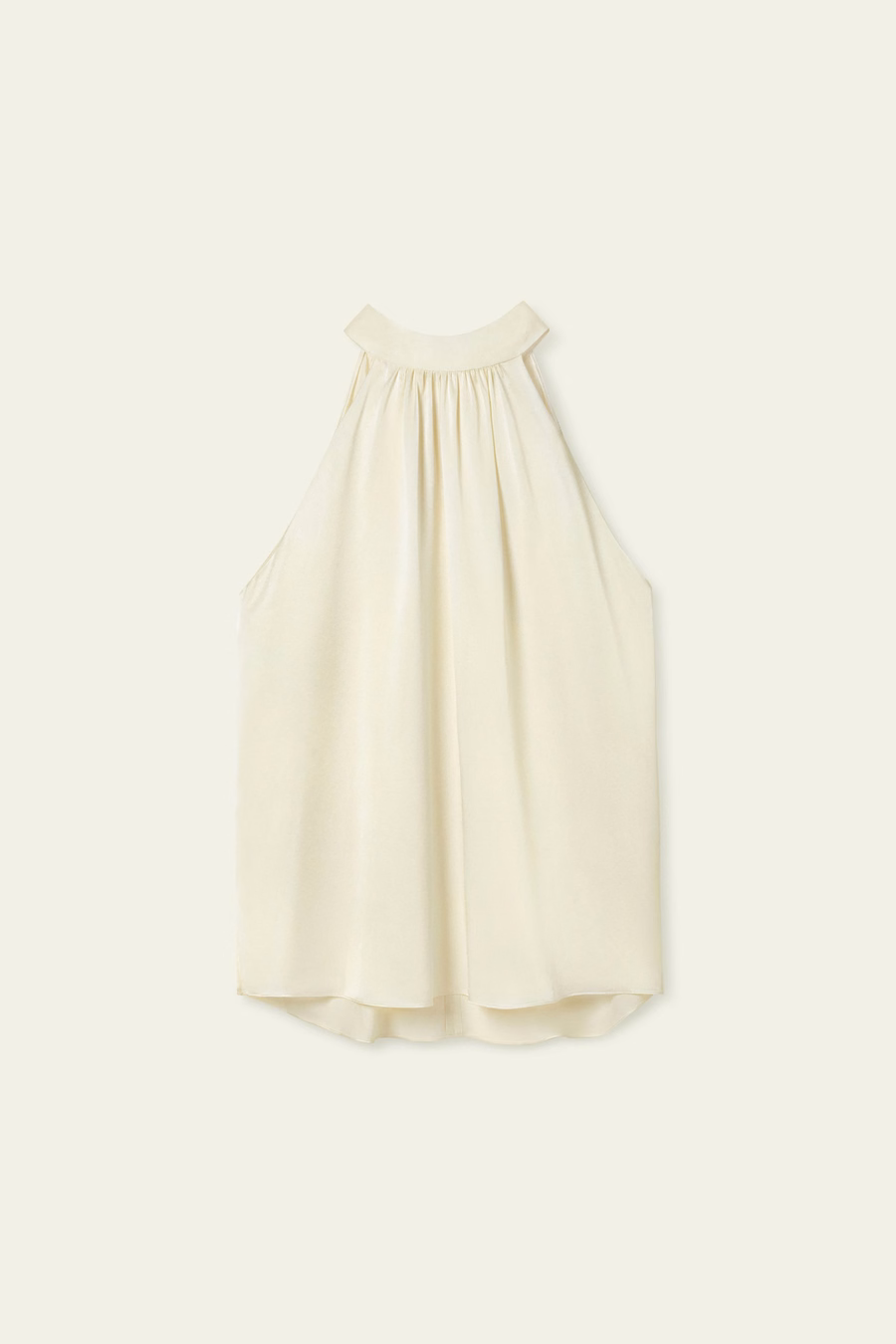 Minimalistic Allure Silk Halter Top