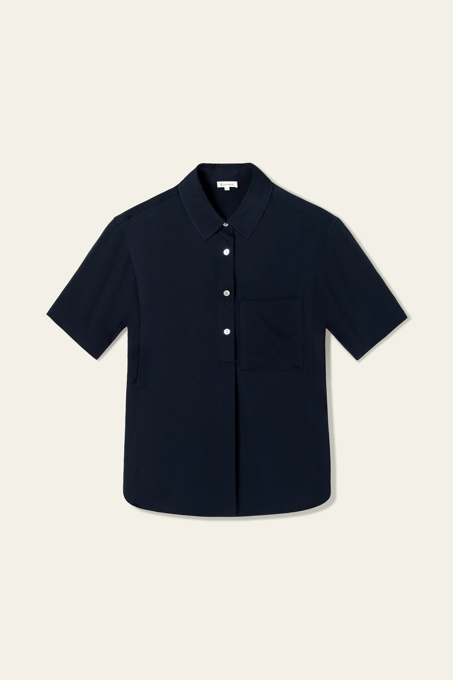 Half-Placket Short Sleeve Button Up Shirt