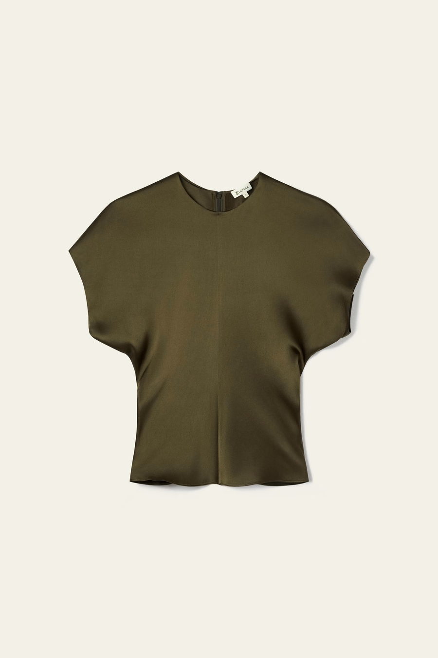 Short Batwing Sleeve Silk Contour Top