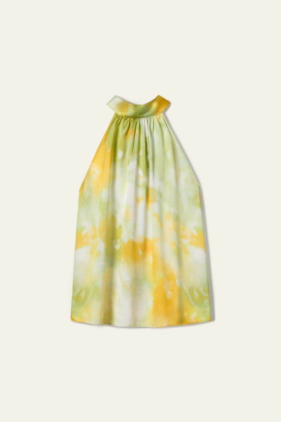 Print Silk Halter Neck Top