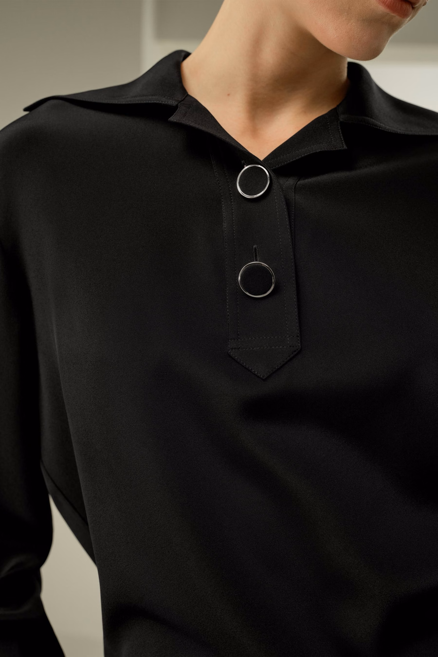 Luxury Stretch Silk Popover Blouse