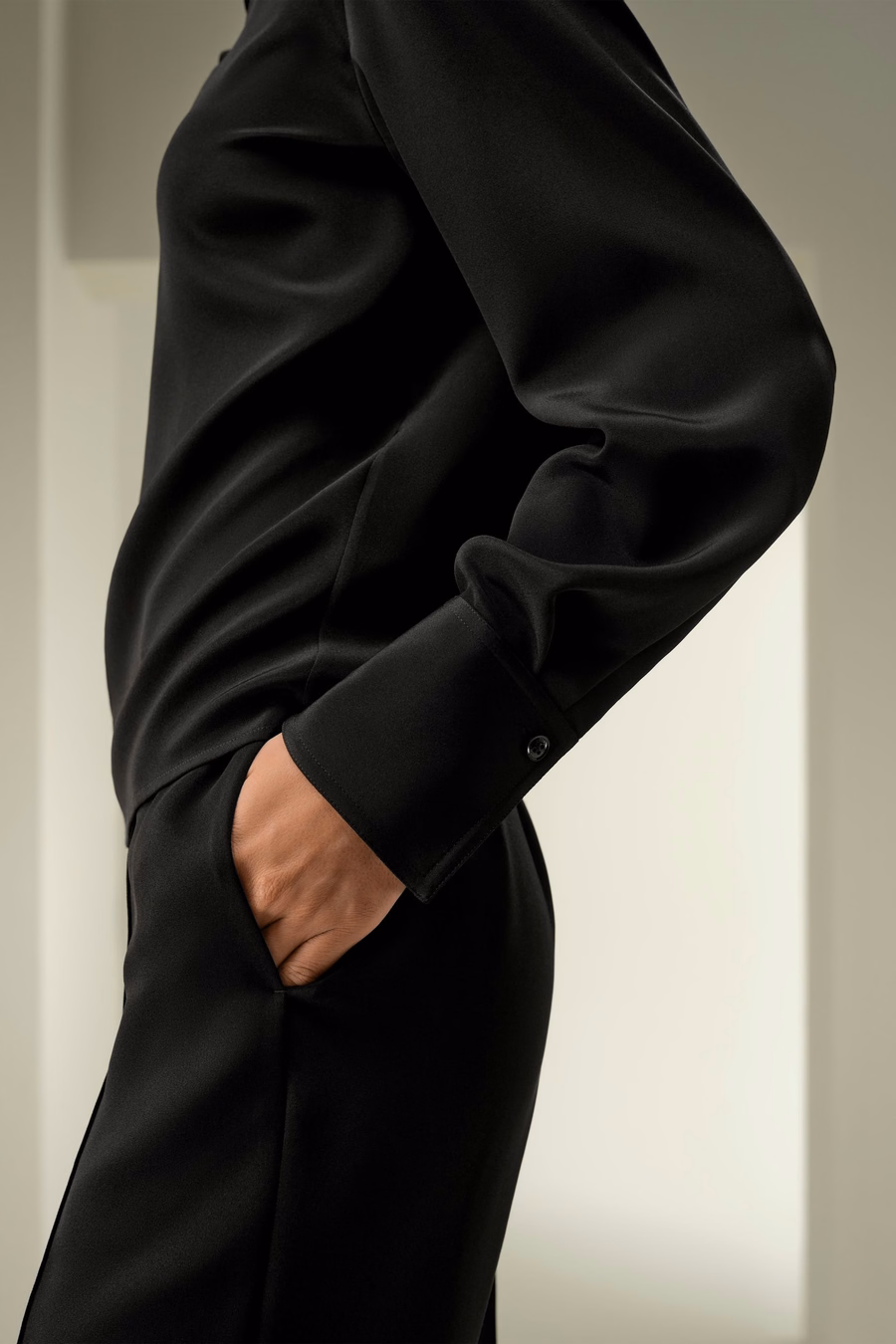 Luxury Stretch Silk Popover Blouse
