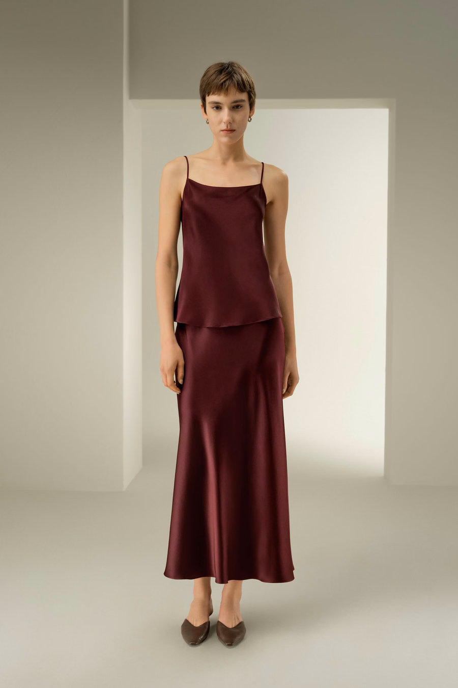 Double-Faced Silk Charmeuse Bias Cami