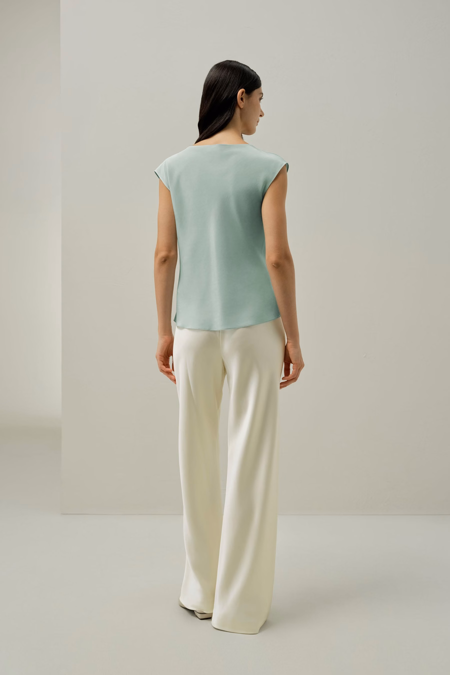 Silk Cowl Neck Top