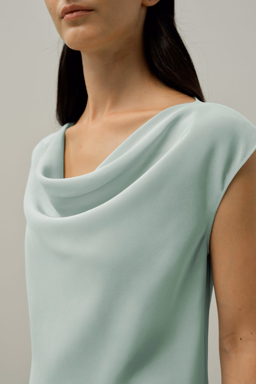 Silk Cowl Neck Top