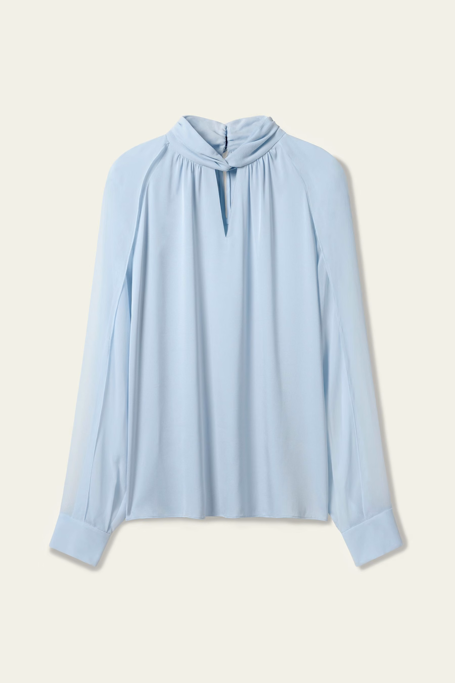 Side Slit Lantern Sleeve Blouse