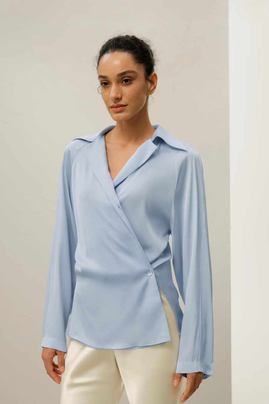 Multipositional Silk Shirt