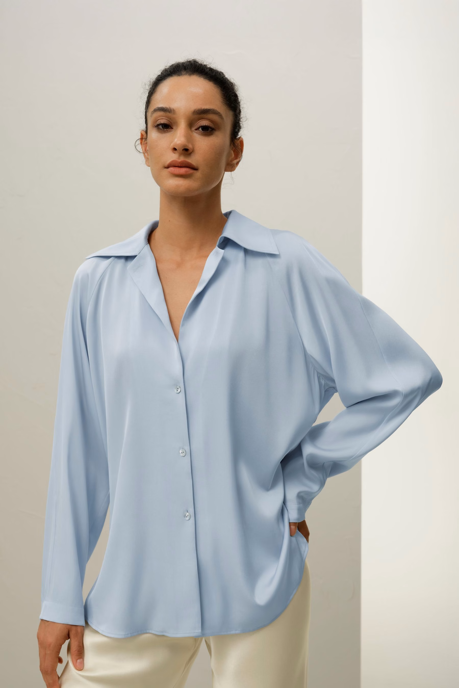 Multipositional Silk Shirt