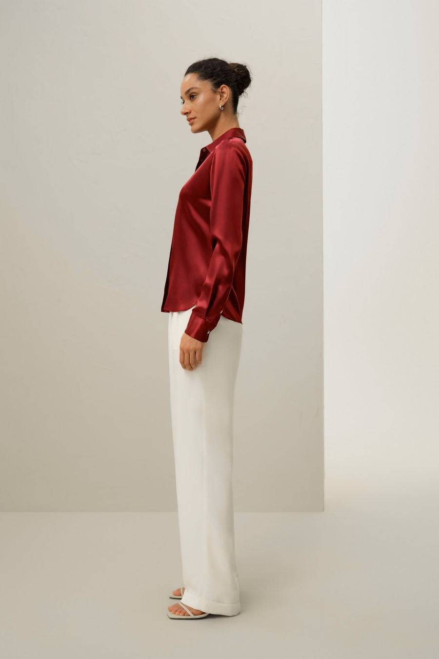 Elegant Silhouette Silk Shirt