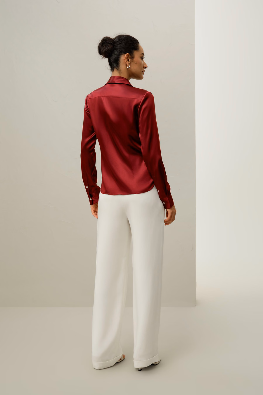 Elegant Silhouette Silk Shirt