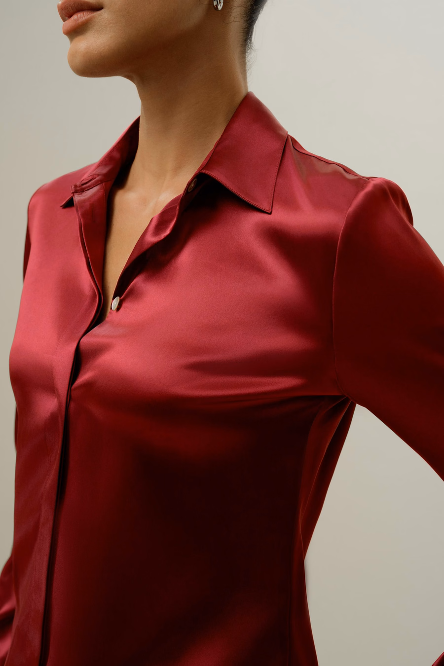 Elegant Silhouette Silk Shirt