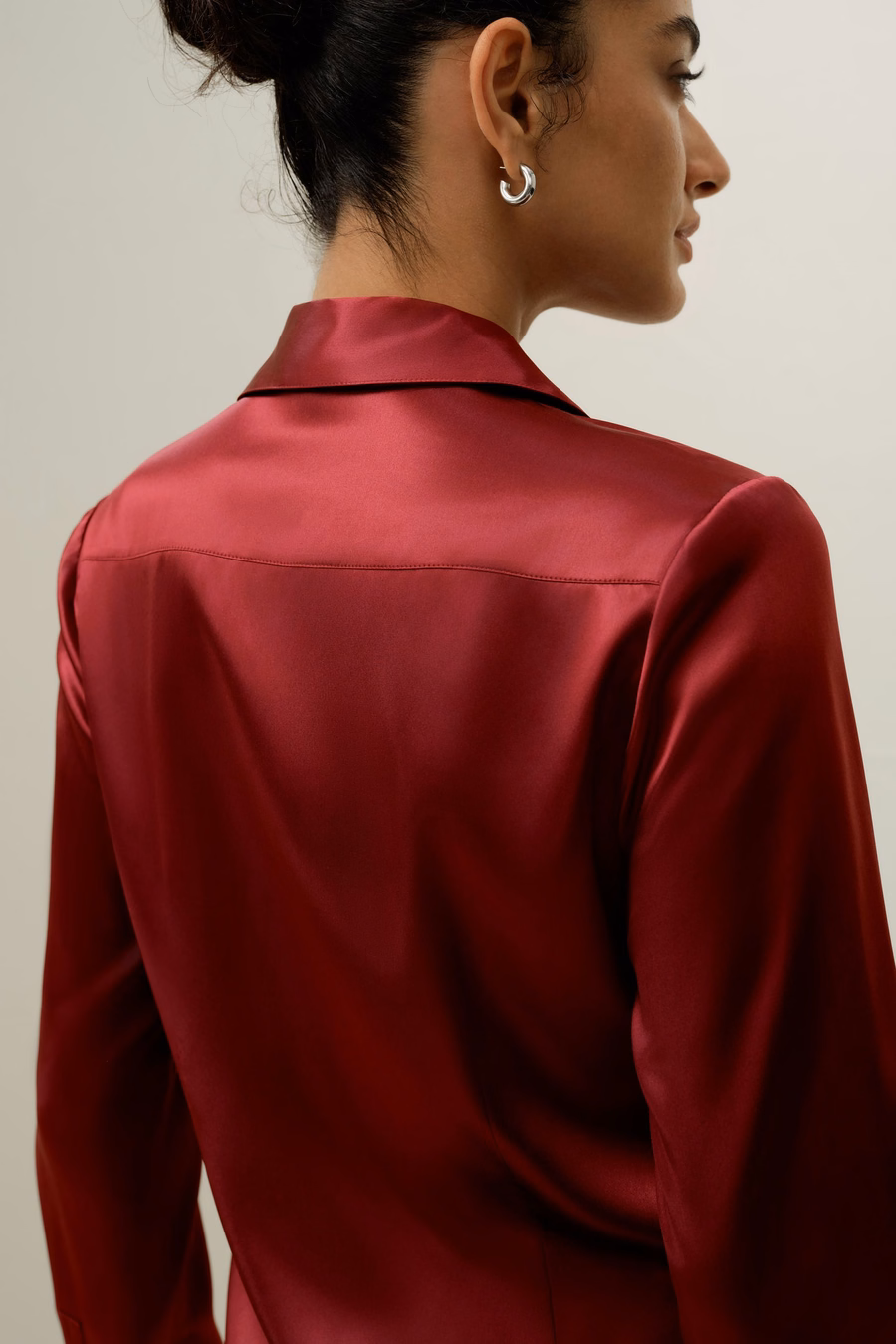 Elegant Silhouette Silk Shirt