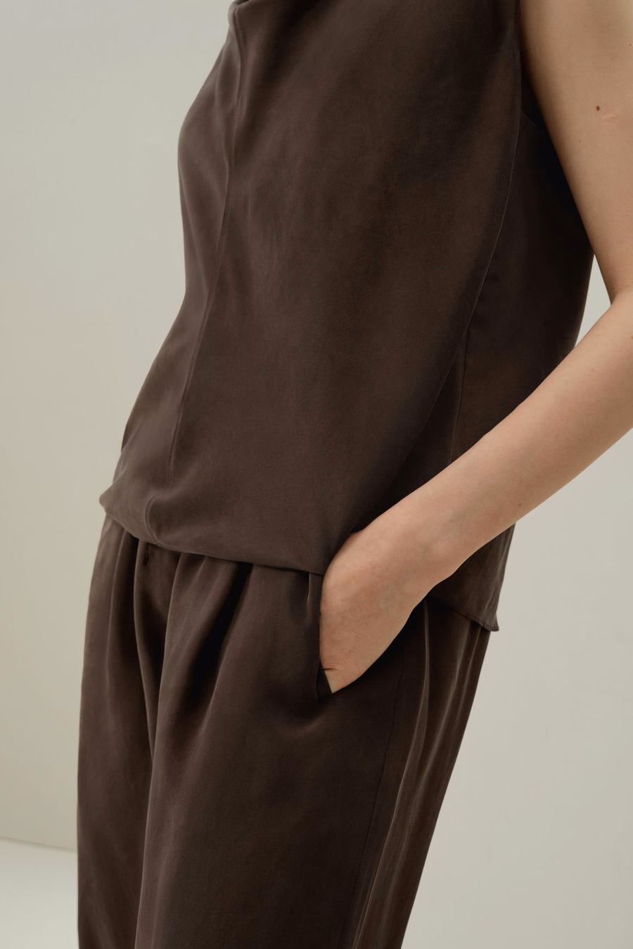 Silk Habotai sleeveless top