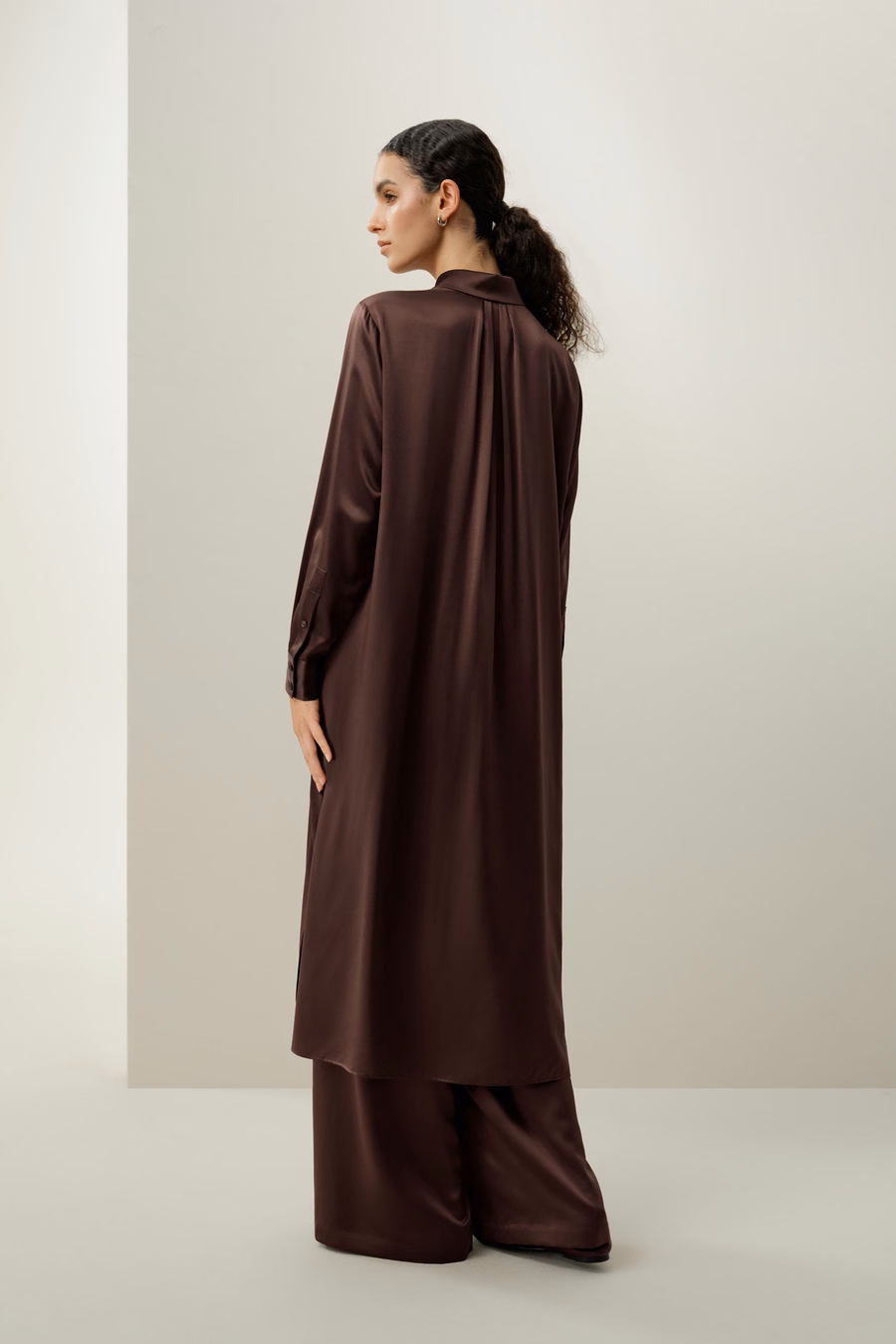 Silk Charmeuse Shirt Dress