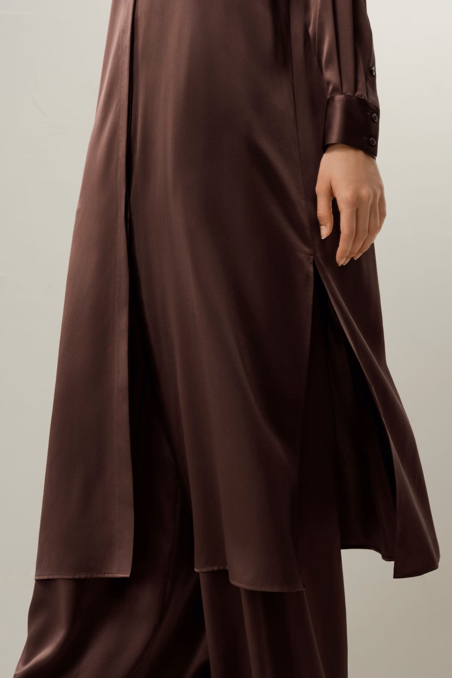 Silk Charmeuse Shirt Dress