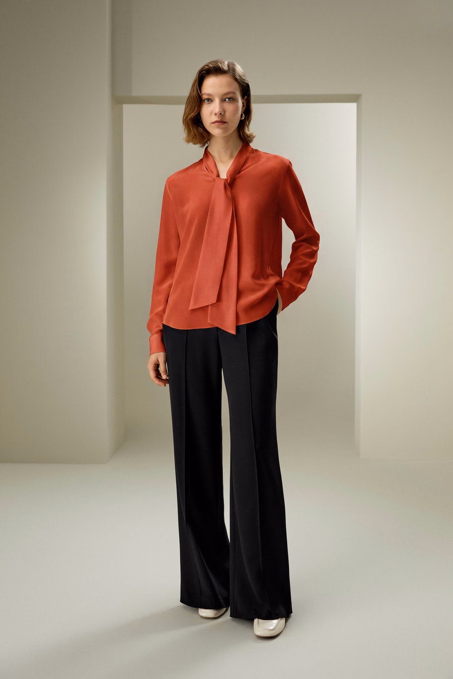 Silk Bowtie Blouse