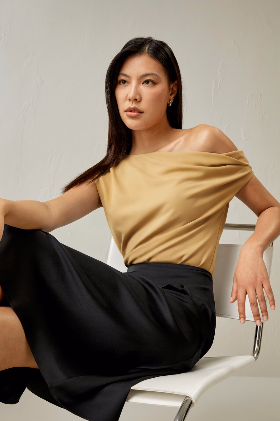 Boat Neck Silk Top