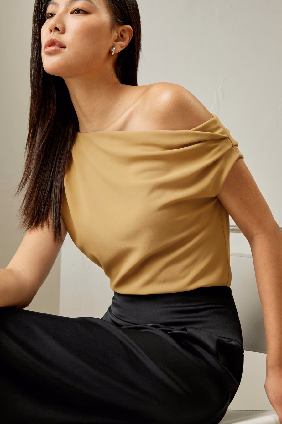 Boat Neck Silk Top