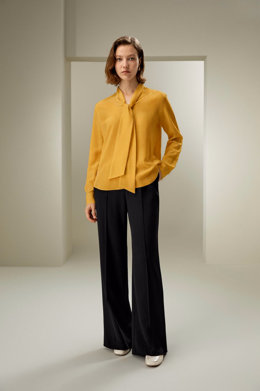 Silk Bowtie Blouse