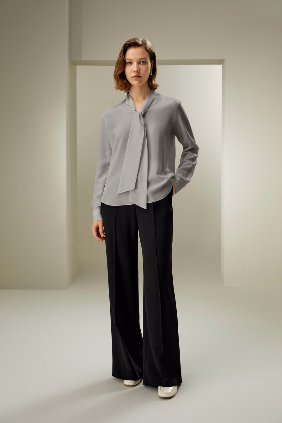 Silk Bowtie Blouse