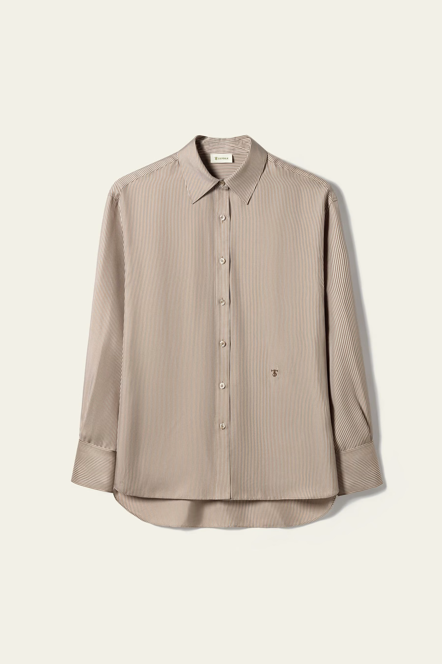 Pinstriped Oversized Silk Shirt
