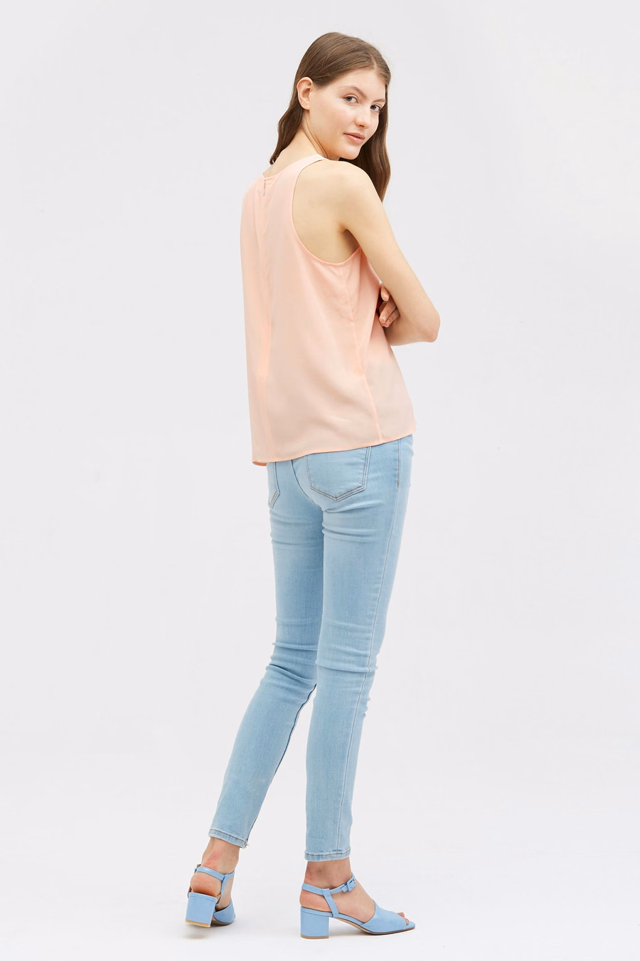 Round Neck Sleeveless Silk Camisole