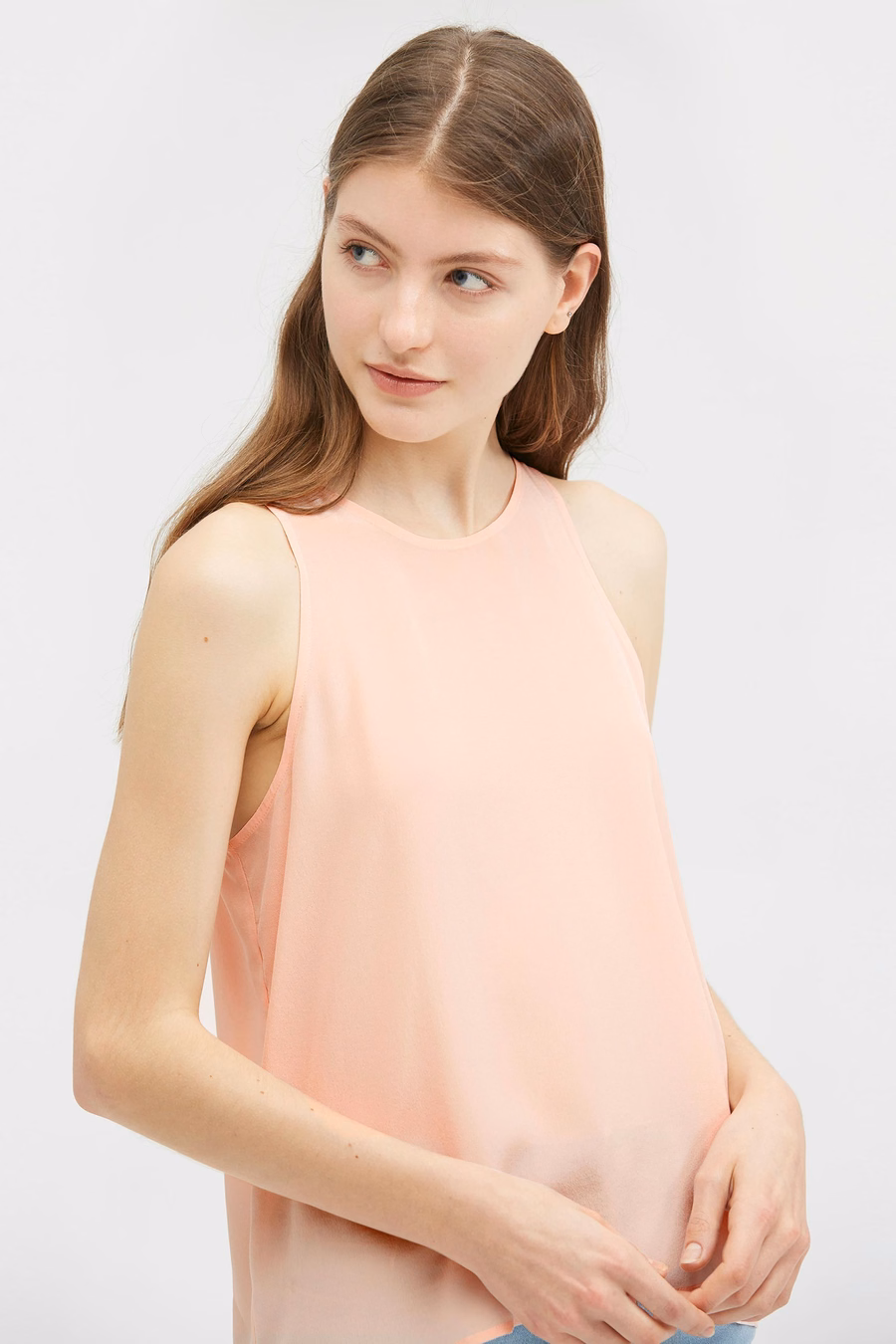 Round Neck Sleeveless Silk Camisole