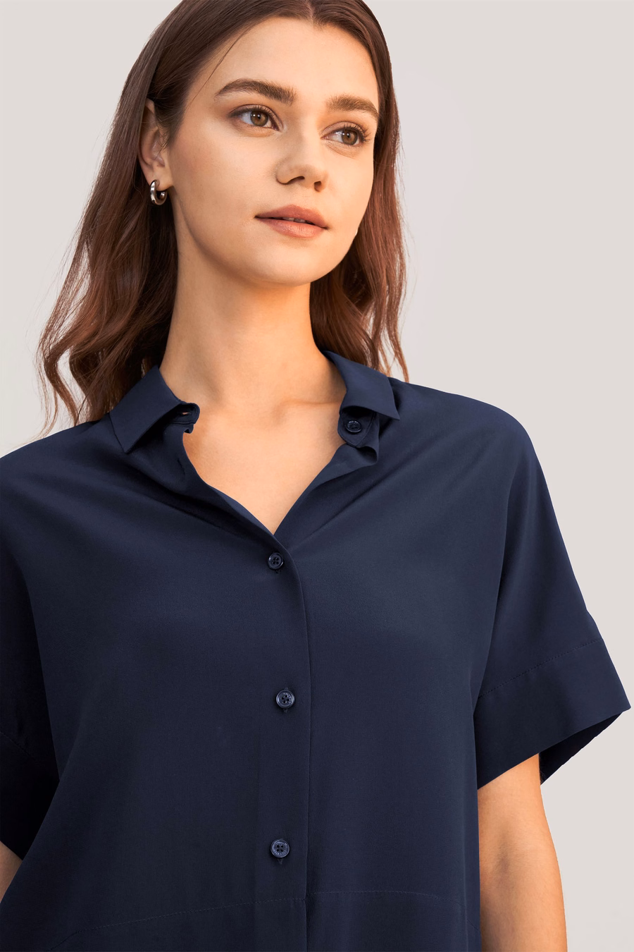 Casual Short Sleeves Loose Silk T-Shirt